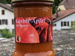 Fruchtaufstrich Kürbis-Apfel-Ingwer - confiture de courges-pommess-gingembre - 230g