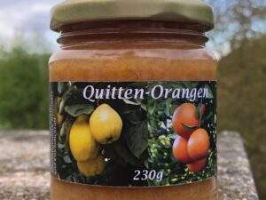 Fruchtaufstrich Quitte-Orange - confiture de coings-oranges - 230g